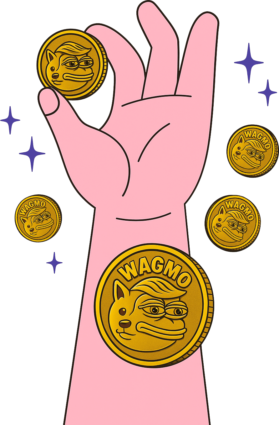 illustration of a hand holding bitcoin